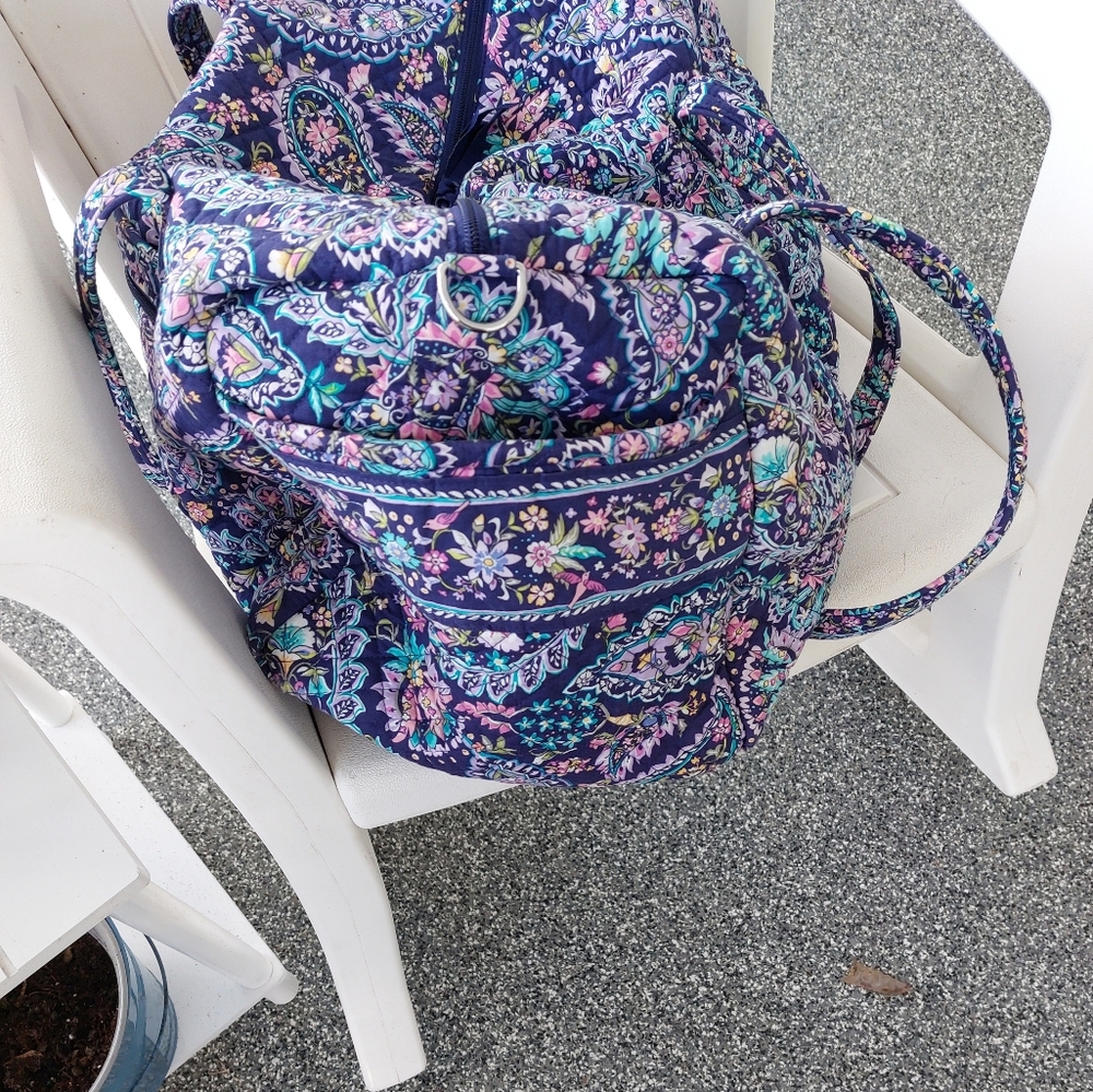 Vera Bradley Large Duffel Travel Bag French Paisley NWOT - Picture 5 of 5